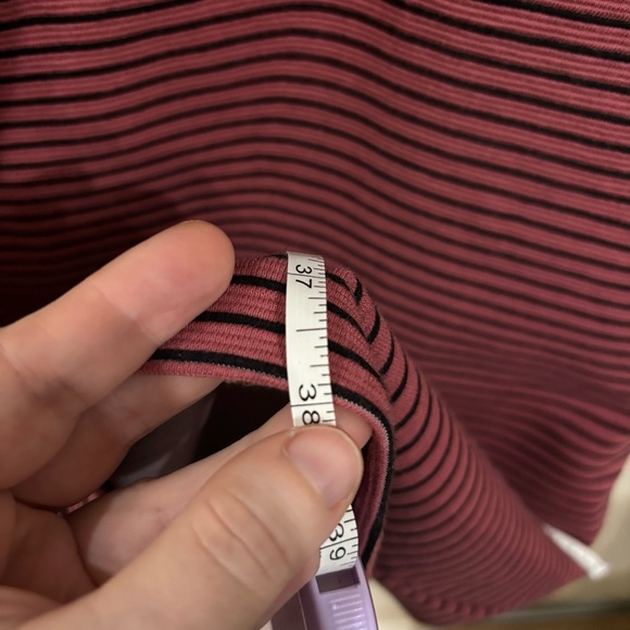 LOFT Mauve and Black Striped Ribbed Mini Dress - Picture 8 of 8